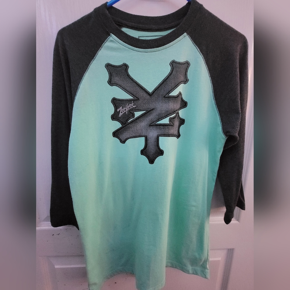 Zoo York Long Sleeve Tee Men's Small Mint Green with Black T-Shirt